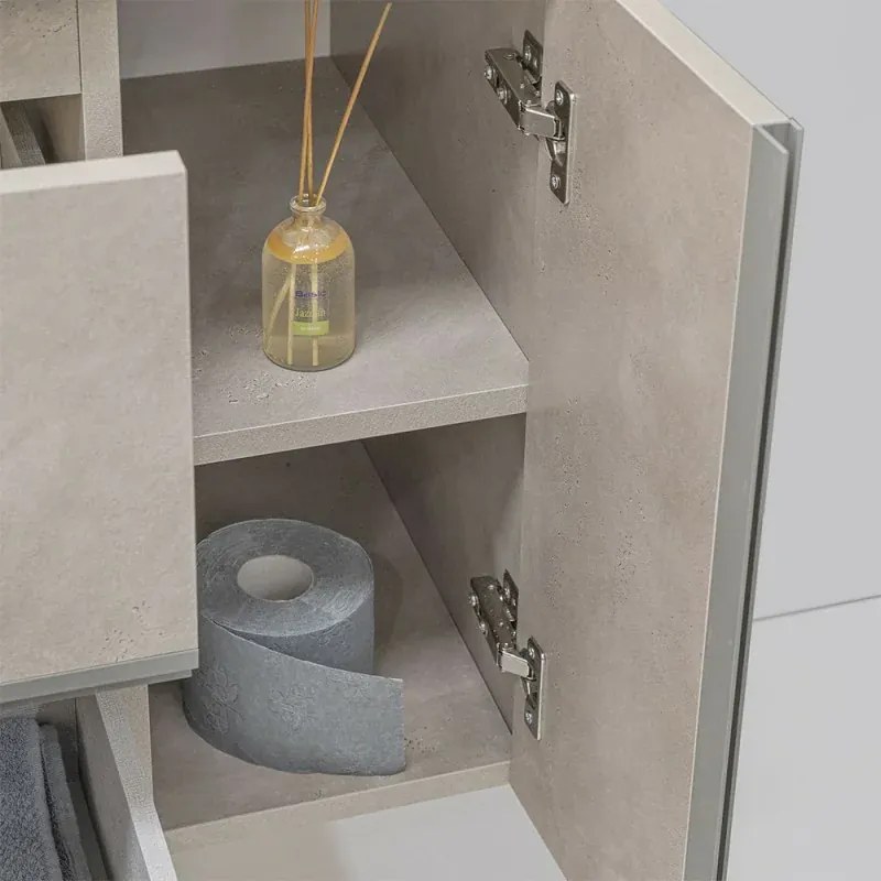 Mobile Bagno Effetto Pietra Beige da 90 cm Sospeso
