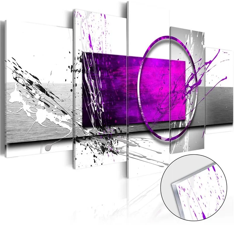 Quadri su vetro acrilico  Purple Expression [Glass]  Colore Grigio, Dimensioni e Misure 100x50