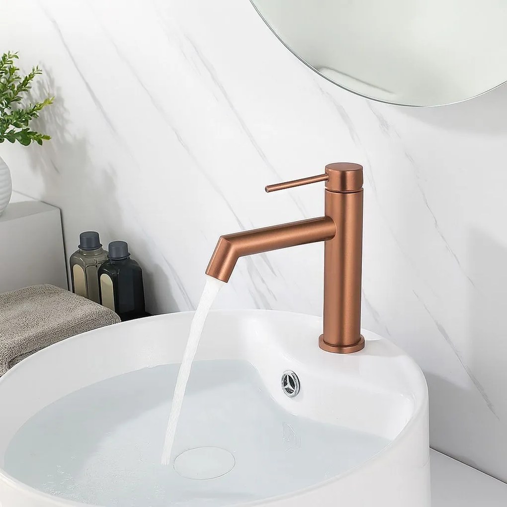 Rubinetto da lavabo Rea FOSS Brush Copper Low