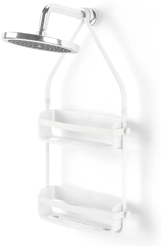 Mensola in plastica bianca sospesa per il bagno Flex - Umbra