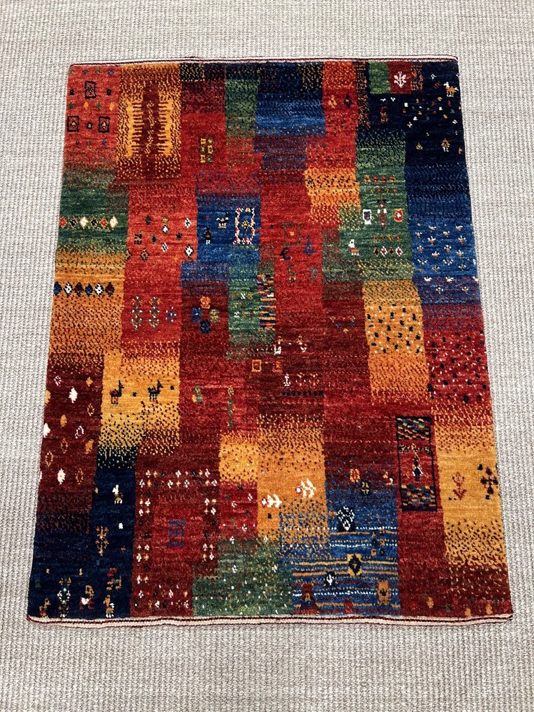 Loribaft Tappeto 70 x 90 Rosso (Iran) Annodato A Mano
