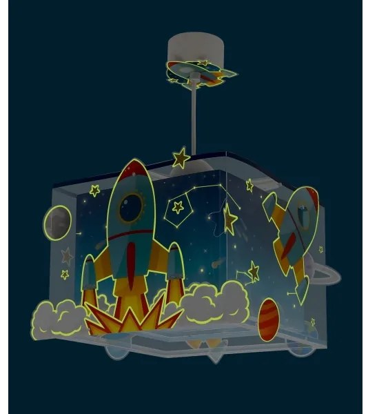 Dalber 63352 - Lampadario per bambini ROCKET 1xE27/15W/230V