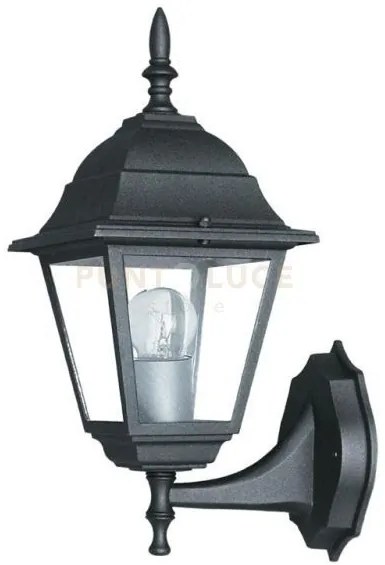 Applique up roma nera 1 luce attacco e27 ip44 14,6x19,5x36cm