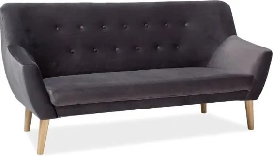 Divano Nordic 3 in velluto grigio Blu14 - H 90 cm