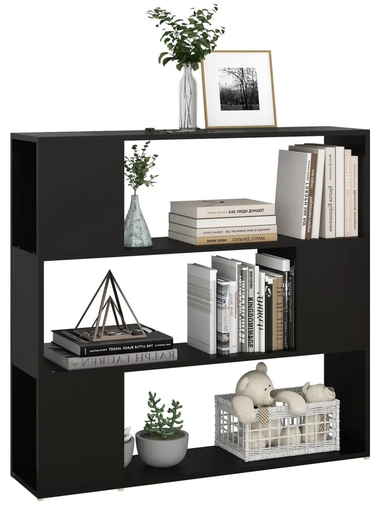 Libreria/Divisorio Nera 100x24x94 cm