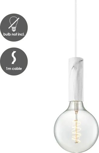 Lampadario a cavo SAGA 1xE27/40W/230V marmo