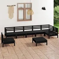 Set Salotto da Giardino 8 pz in Legno Massello di Pino Nero 3082746