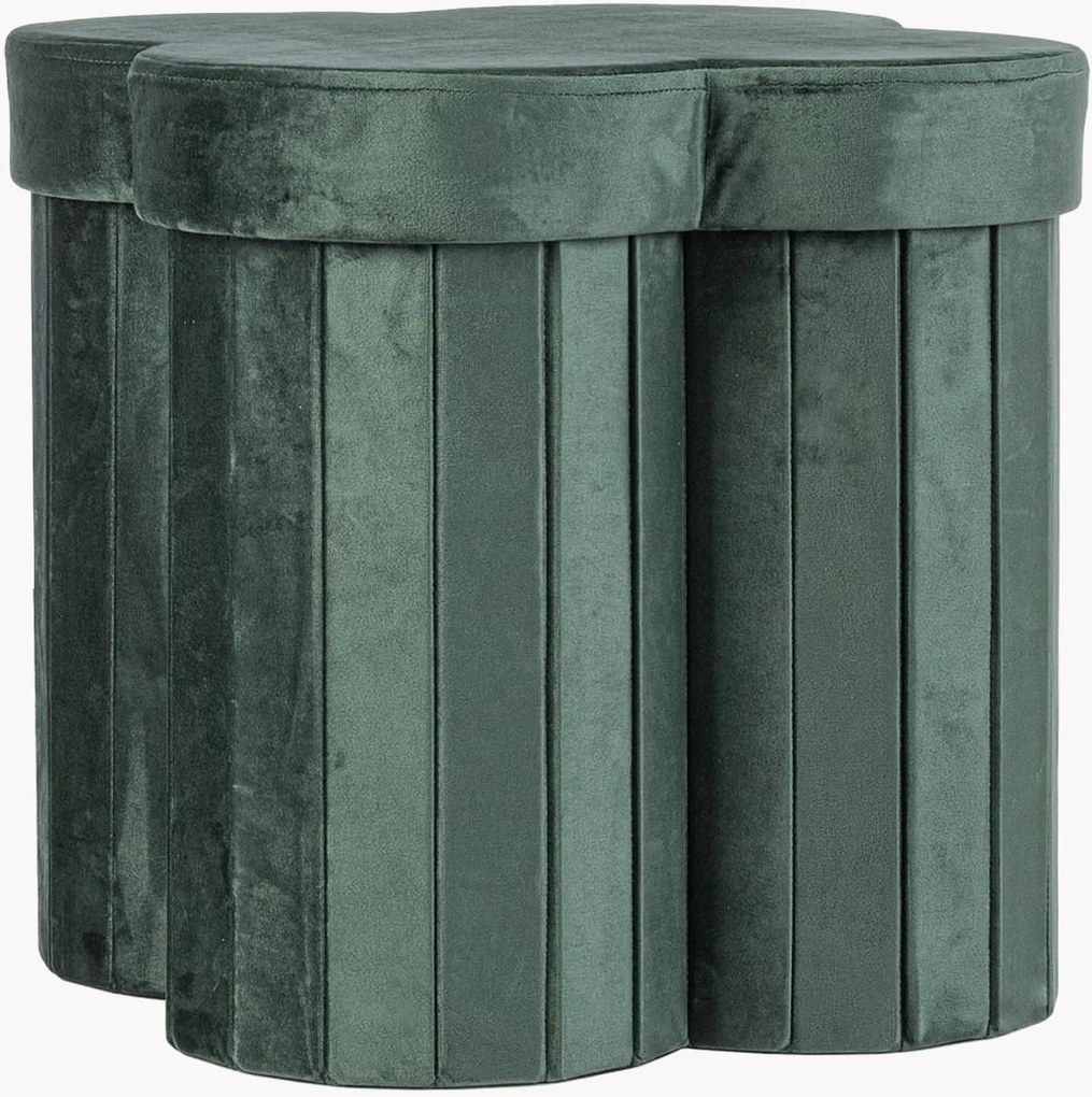 Pouf contenitore in velluto Jocelyn