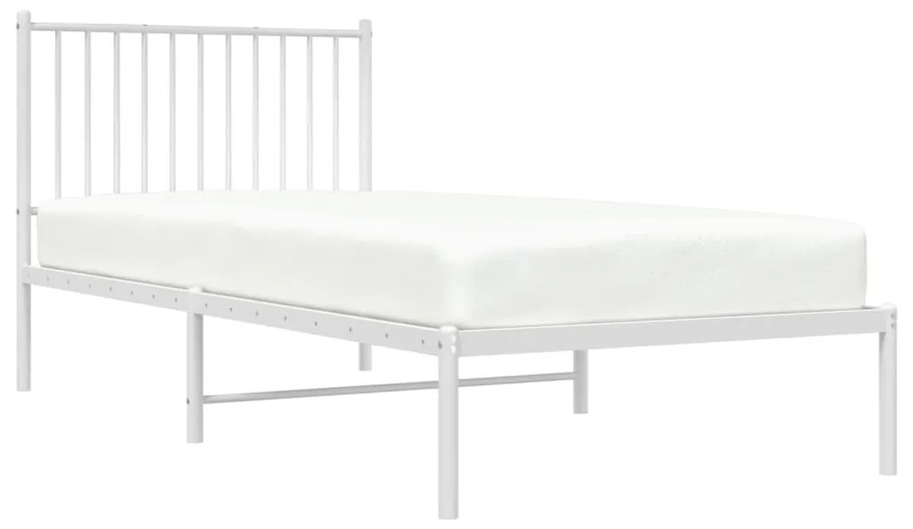 Giroletto con testiera metallo bianco 90x200 cm