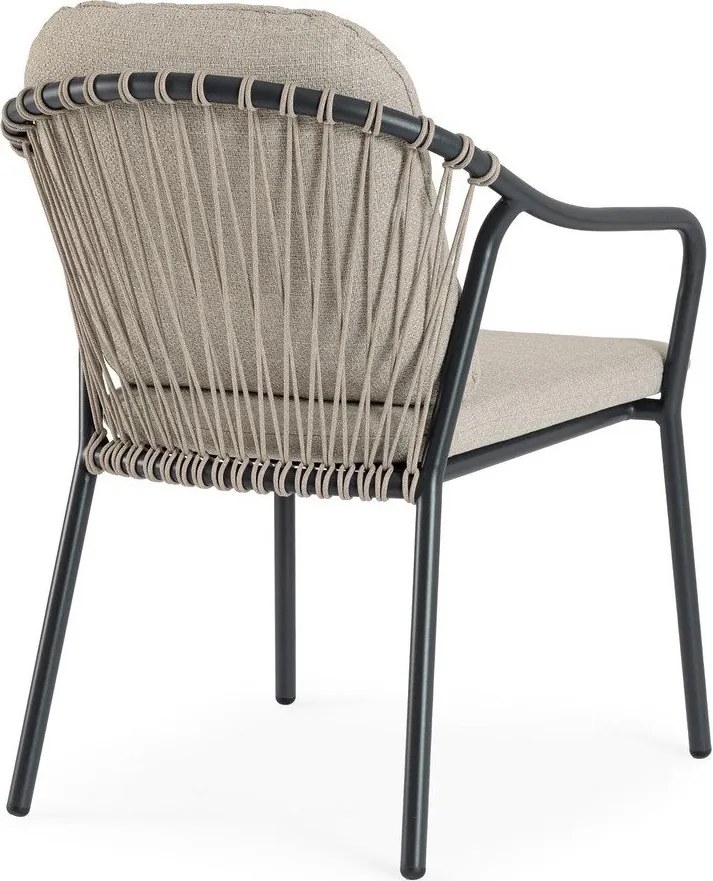 Sedia da esterno marrone chiaro in metallo Edvige – Bizzotto