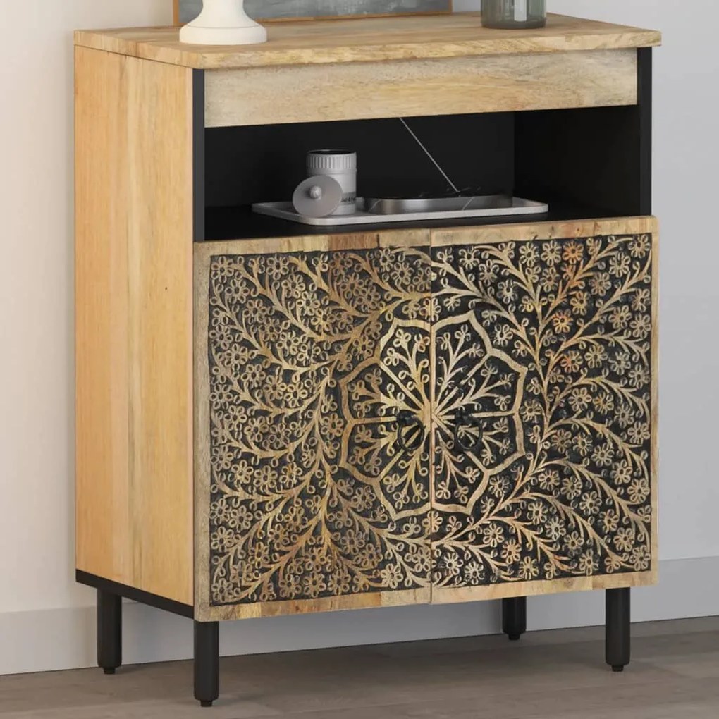 Credenza 60x33x75 cm in legno massello di mango