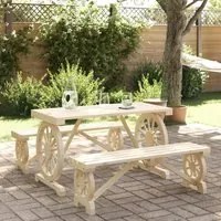 Set da Pranzo da Giardino 3 pz in Legno Massello di Abete 3207137