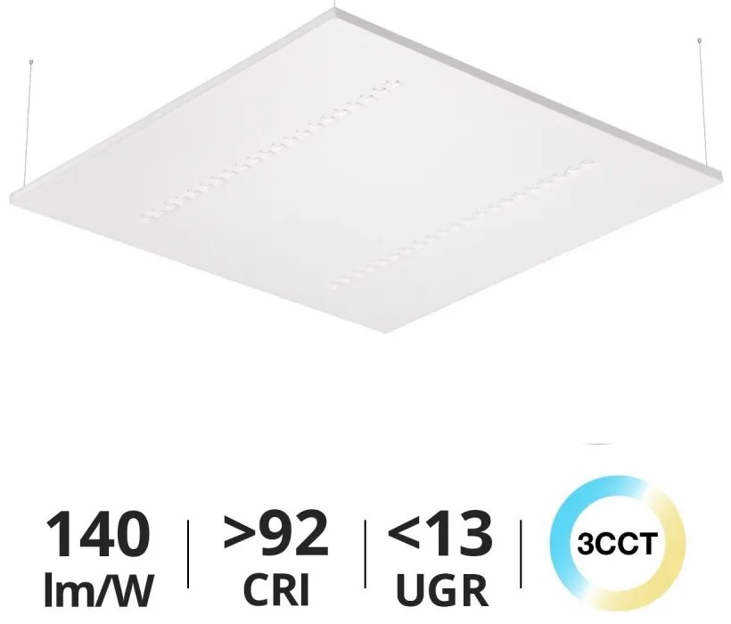 Pannello LED Sospeso 60x60 28W/36W/42W CCT, CRI92 con driver Philips Colore Bianco Variabile CCT, Potenza 36 W