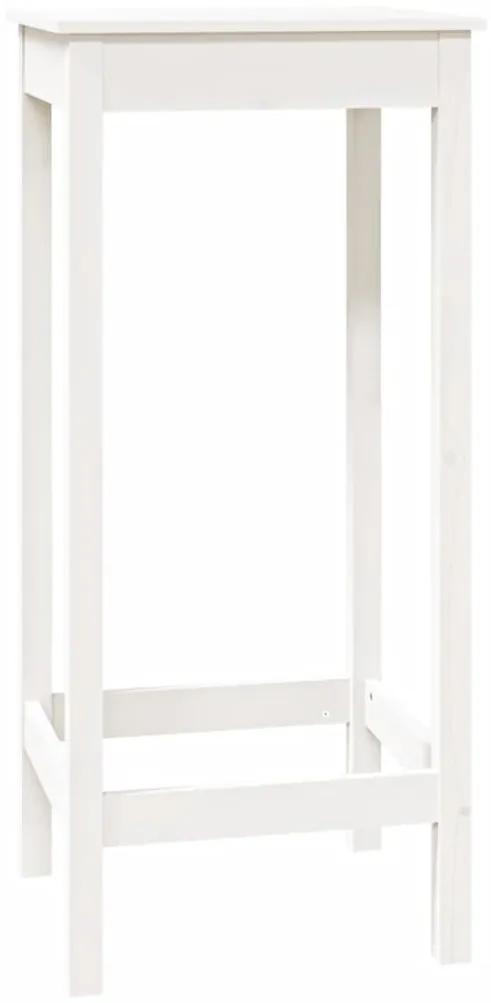 Tavolo da bar bianco 50x50x110 cm in legno massello di pino