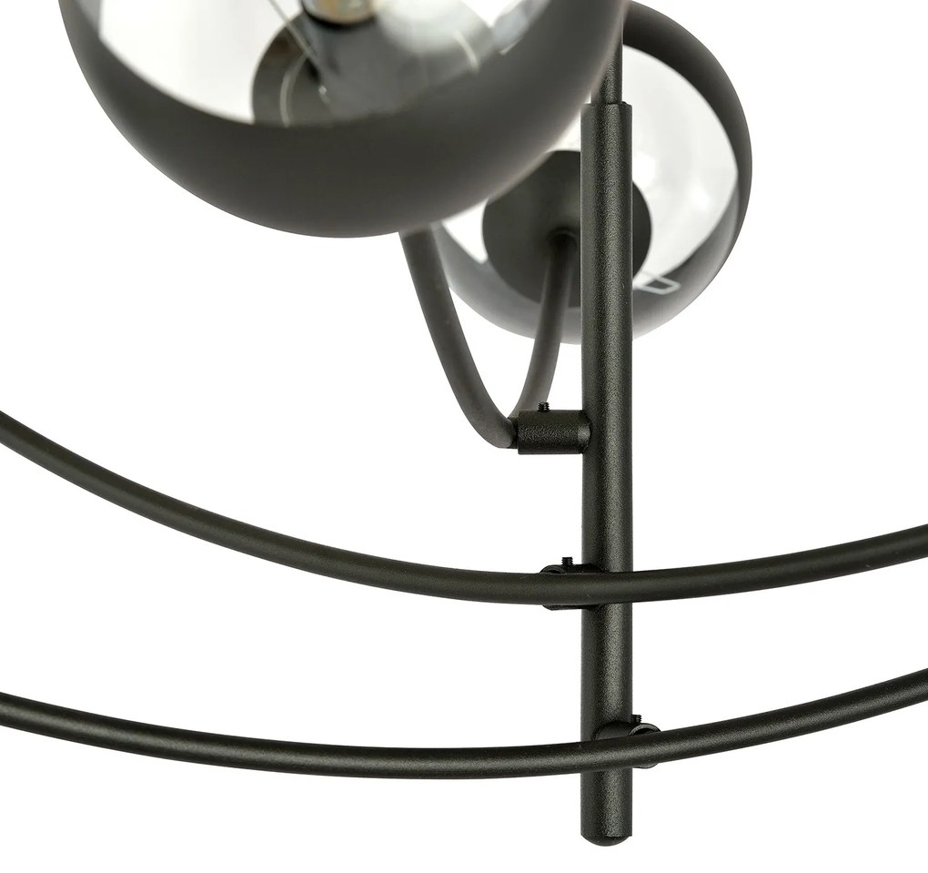 Plafoniera Contemporaneo Oceano Acciaio Nero 6 Luci E14 Ip20