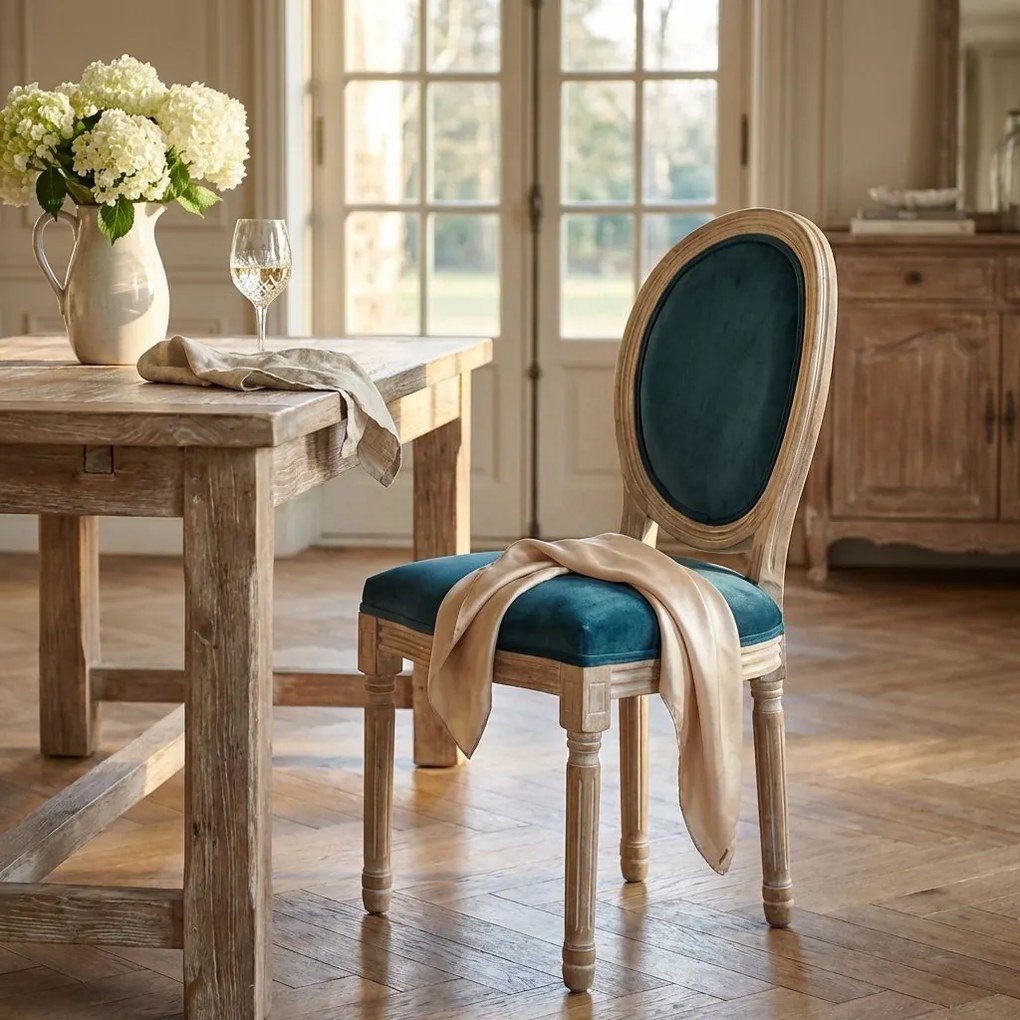 OVAL BACK - sedia vintage in velluto