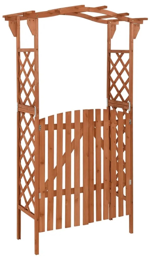 Pergolato Con Cancello 116x40x204 Cm Legno Di Abete Massello /