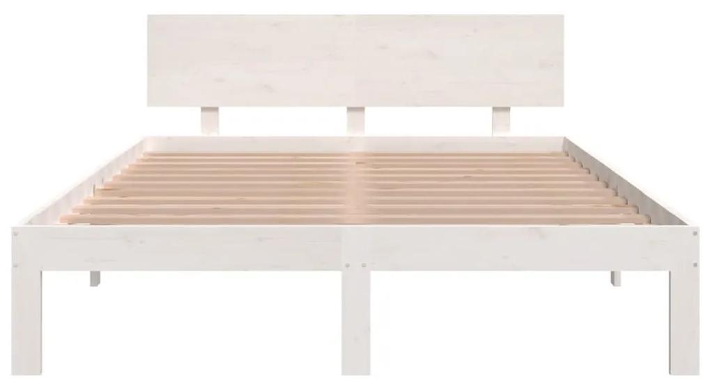 Giroletto bianco 135x190 cm double in legno massello di pino