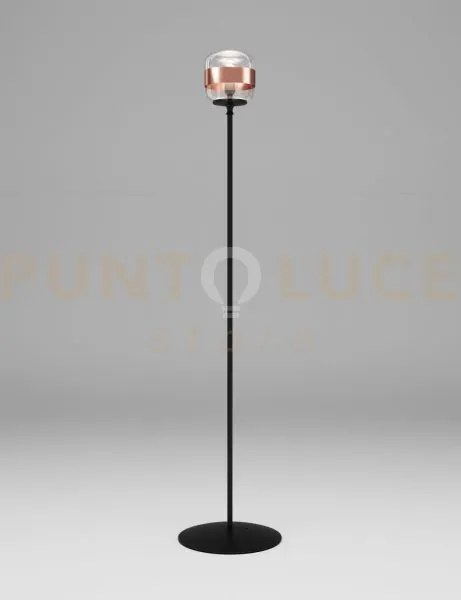 Futura lampada da terra p cristallo rame montatura nero opaco 1 luc...