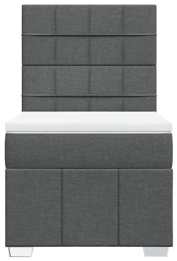 Giroletto a molle con materasso grigio scuro 90x200 cm tessuto