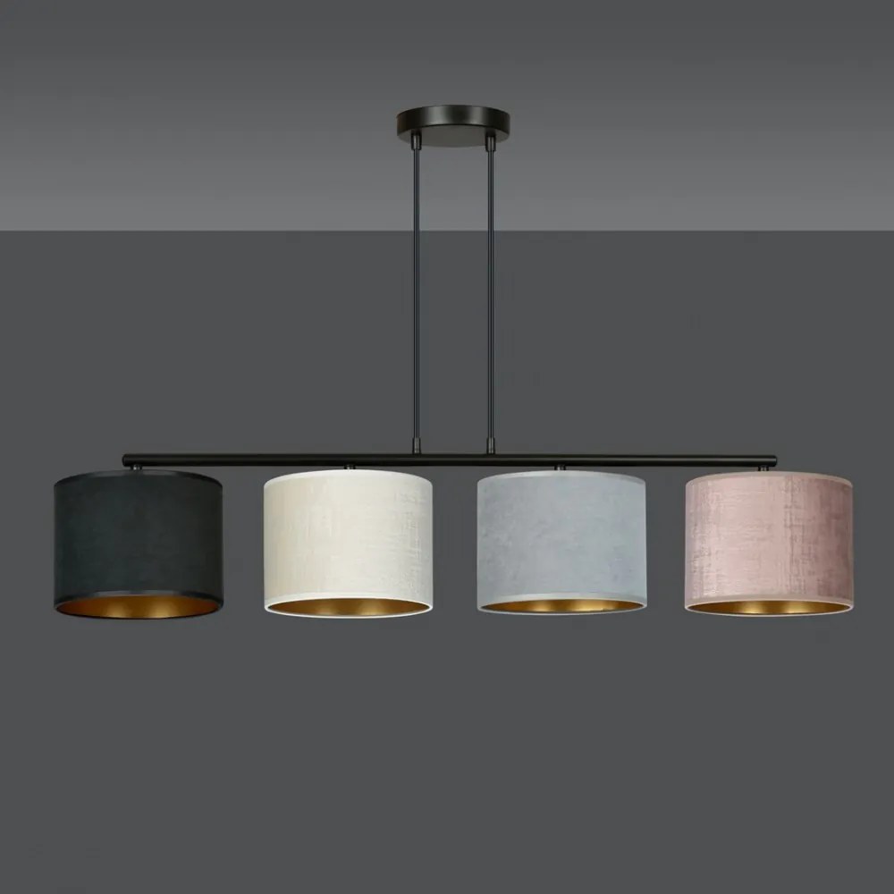 Lampadario a Sospensione Hilde 4 MIX E27 Colore del corpo Nero