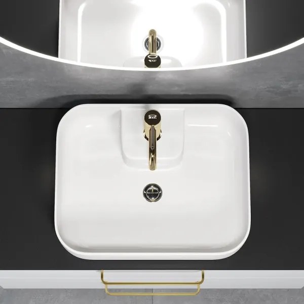 Lavabo da appoggio KRISTIANSAND 51x40cm ceramica/bianco