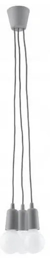 Lampadario su filo DIEGO 3xE27/60W/230V grigio