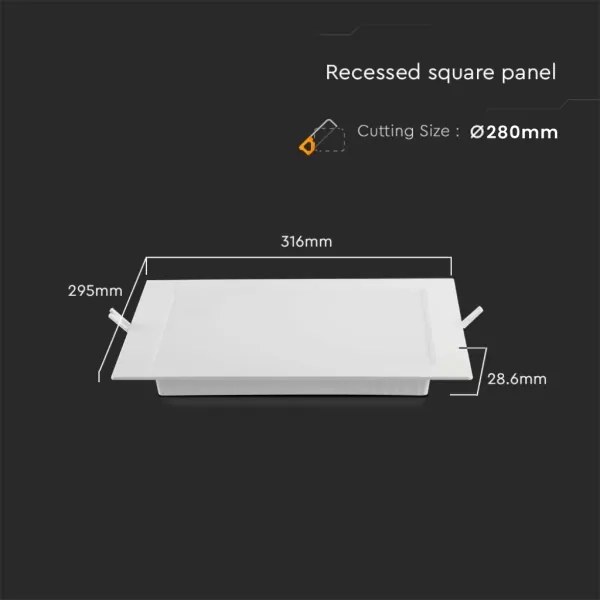 Lampada LED da incasso LED/24W/230V 29,5x29,5 cm 3000K bianco