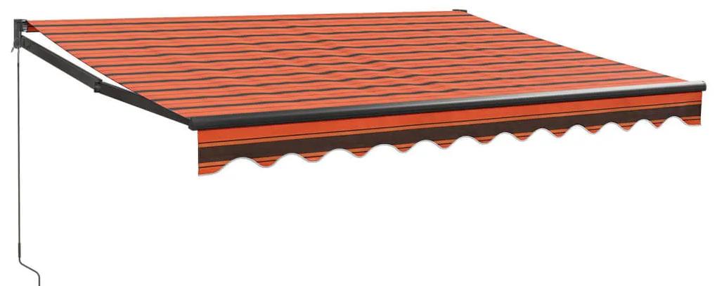 Tenda Retrattile Arancione e Marrone 3x2,5m Tessuto e Alluminio