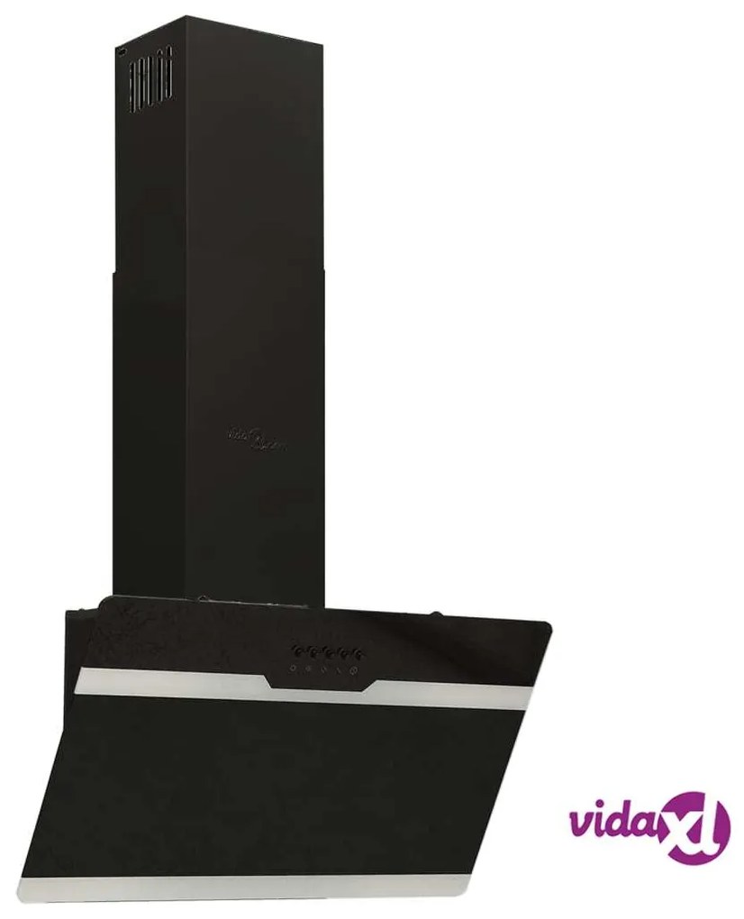 vidaXL Cappa a Parete 60 cm in Acciaio e Vetro Temperato Nero