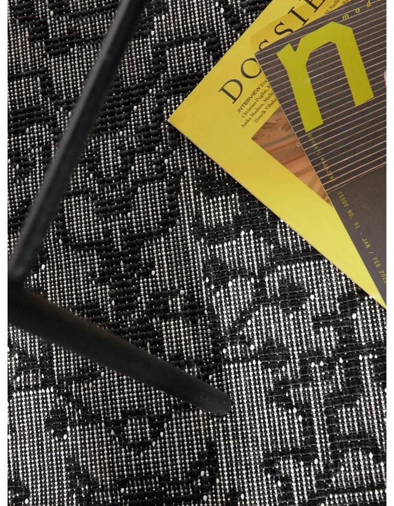 Tappeto da interno/esterno rotondo bianco e nero ø 160 cm Duet Kona – NORTHRUGS