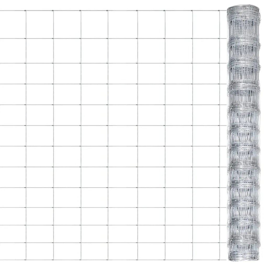 Recinzione Da Giardino İn Acciaio Zincato 50x1,25 M Argento /
