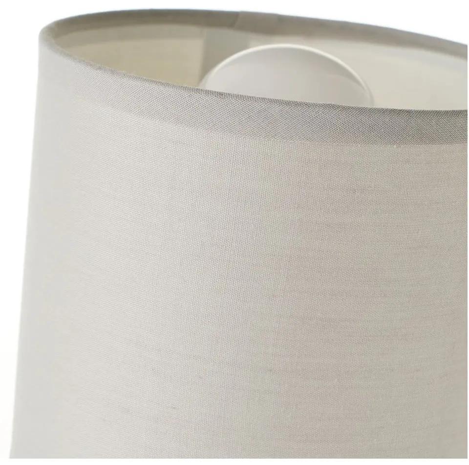 Lampada da tavolo in ceramica color crema con paralume in tessuto (altezza 22 cm) - Casa Selección