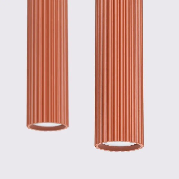 Sollux SL.1631 - Lampadario a sospensione con filo KARBON 2xGU10/10W/230V rosso