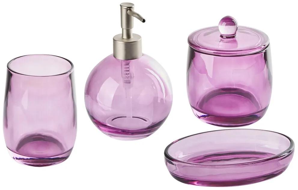 Set di 4 accessori bagno vetro trasparente e argento ROANA Beliani