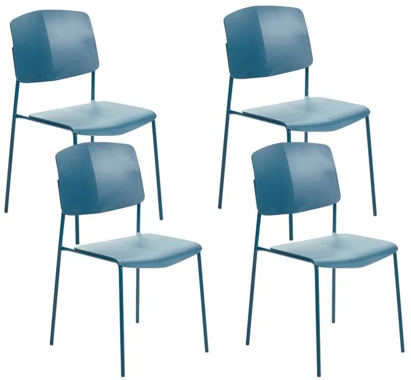 Set di 4 sedie da pranzo blu ASTORIA Beliani