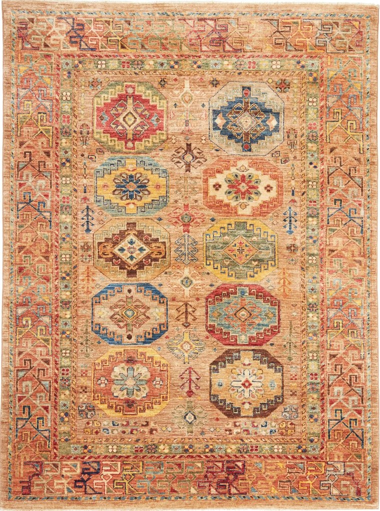 Samarkand Tappeto 150x200 Giallo (Pakistan) Annodato A Mano