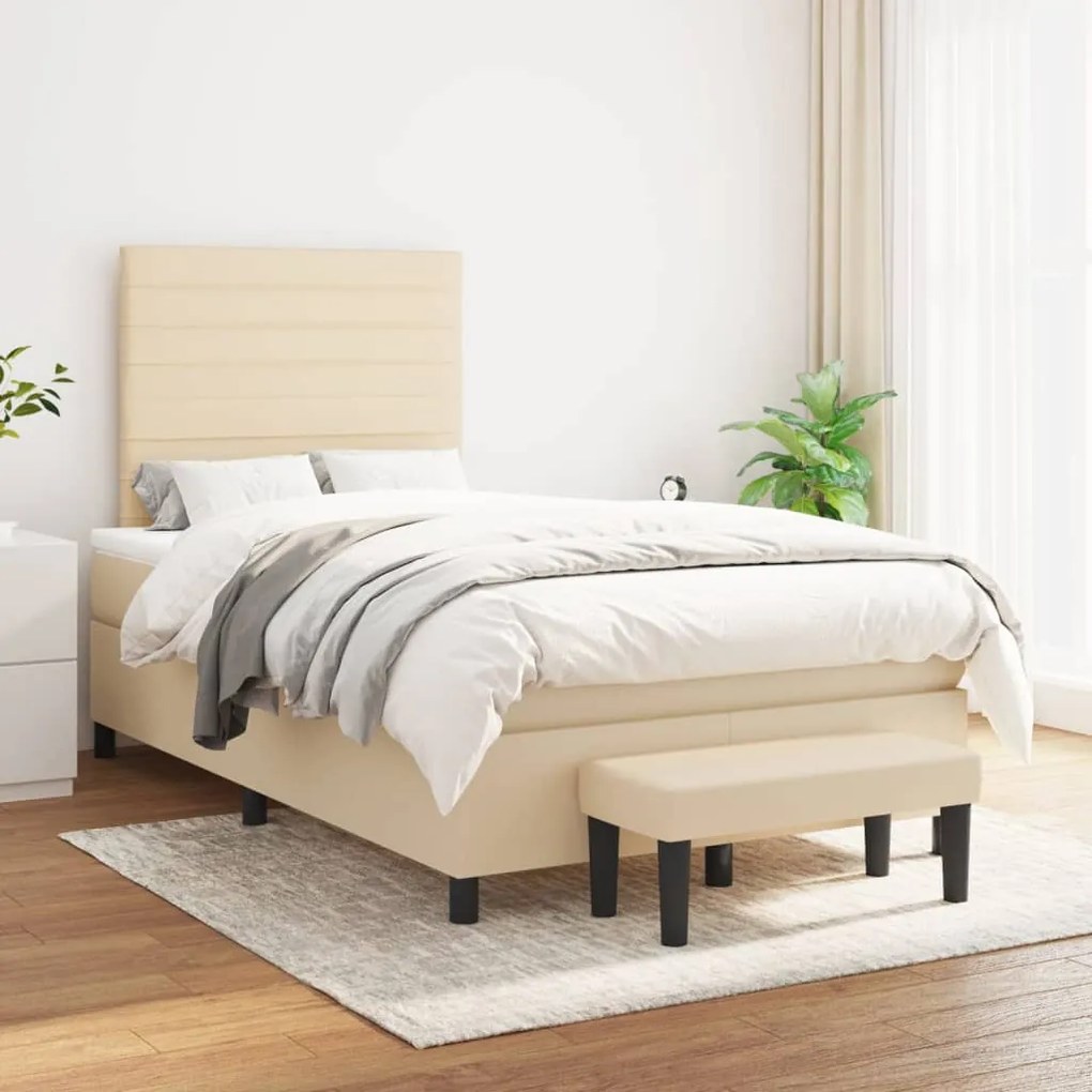 Giroletto A Molle Con Materasso Crema 120x200 Cm İn Tessuto /