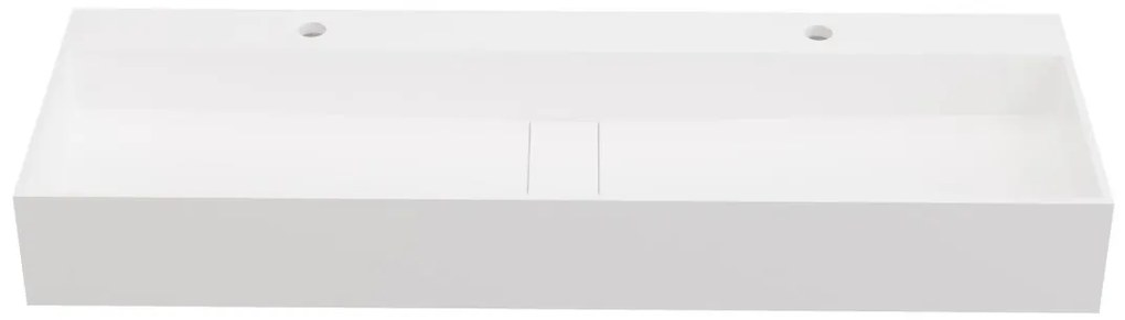 Piano lavabo da parete in Solid Surface L120 x l40 x H15 cm Bianco - YAMDROK