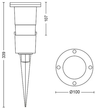 Philips 1748130P0 - Luce esterna a LED PULED 1xGU10/5W/230V IP44