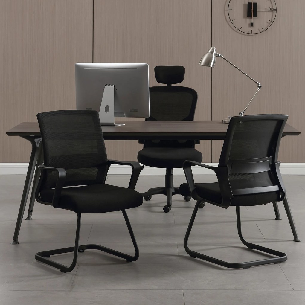 Set 2 Sedie Ufficio Ospiti per Riunioni Conferenza Sala d'attesa Visitatori