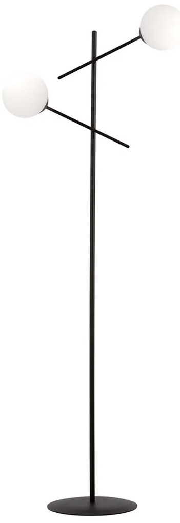 Piantana Contemporaneo Yama Acciaio Nero Bianco 2 Luci E14 Ip20