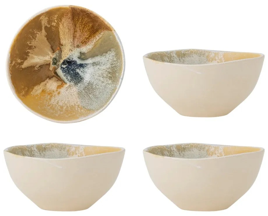 Ciotoline in set color crema in gres 4 pz 525 ml Lacey – Bloomingville