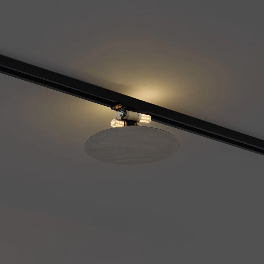 Lampada da soffitto moderna color canna di fucile per sistema di illuminazione a binario monofase a 2 luci - Iconic Pulley