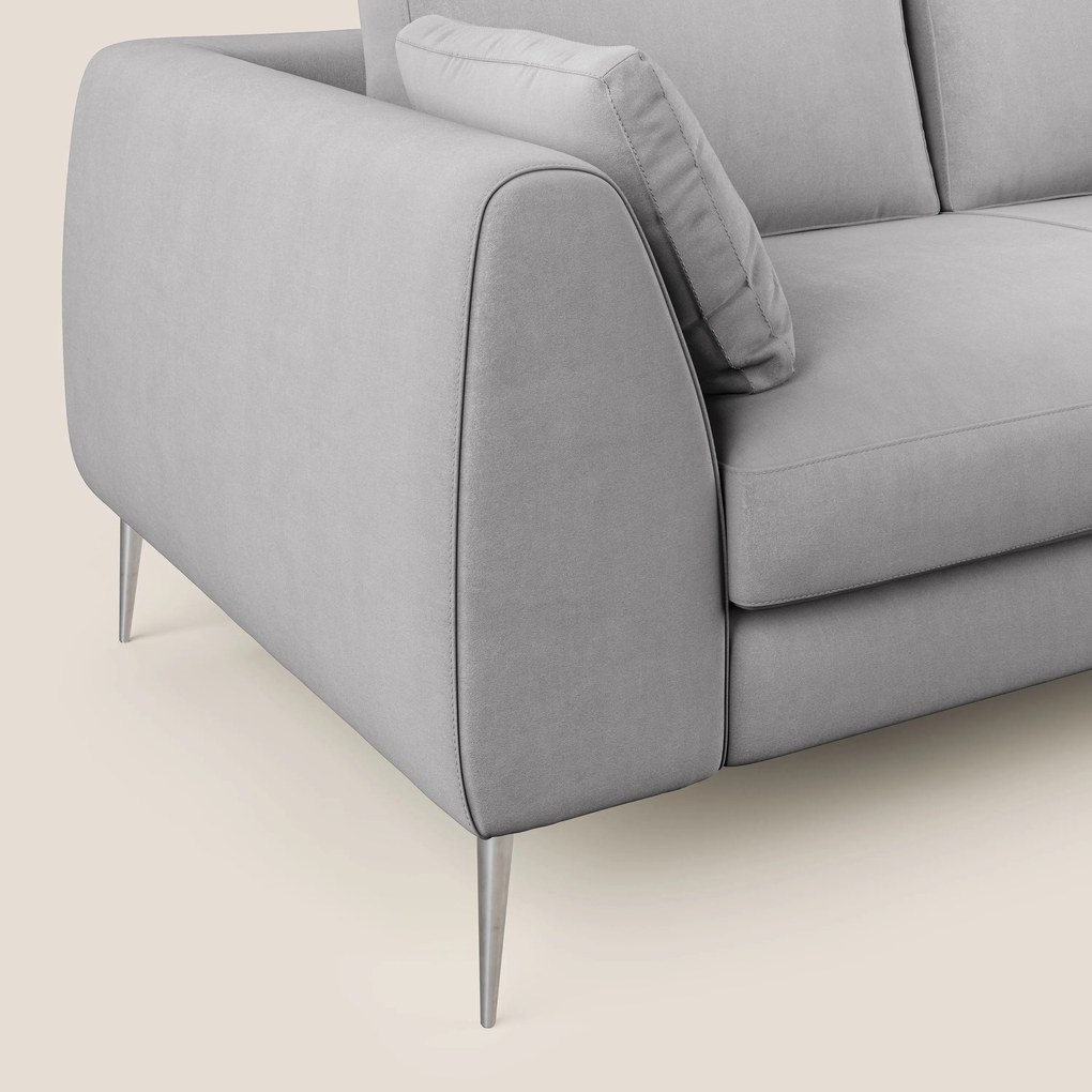 Plano divano moderno in microfibra tecnica smacchiabile T11 grigio