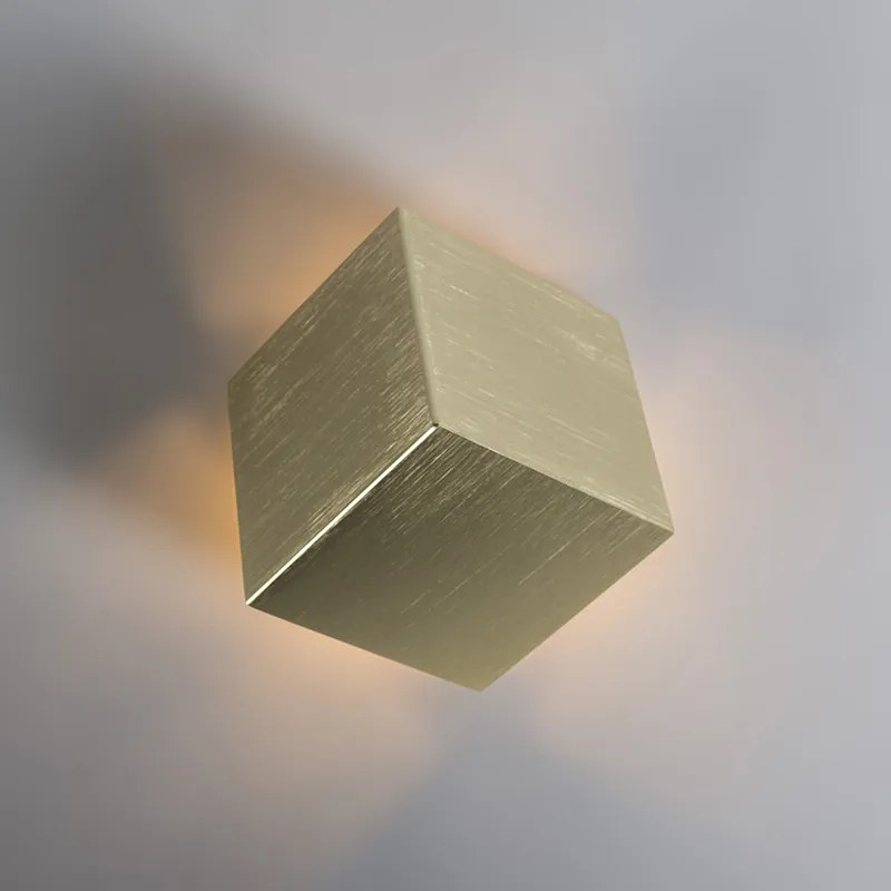 Set di 2 lampade da parete moderne dorate - Cube