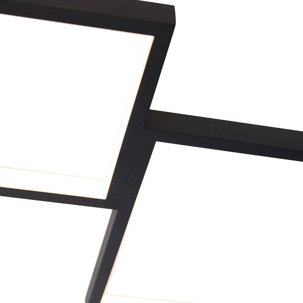 Plafoniera nera con LED dimmerabile a 3 livelli 5 luci - Lejo