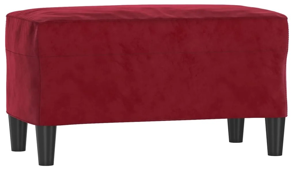 Panca rosso vino 70x35x41 cm in velluto