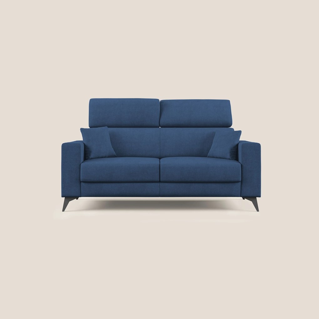Pegaso divano letto con poggiatesta reclinabili e rivestimento T02 blu