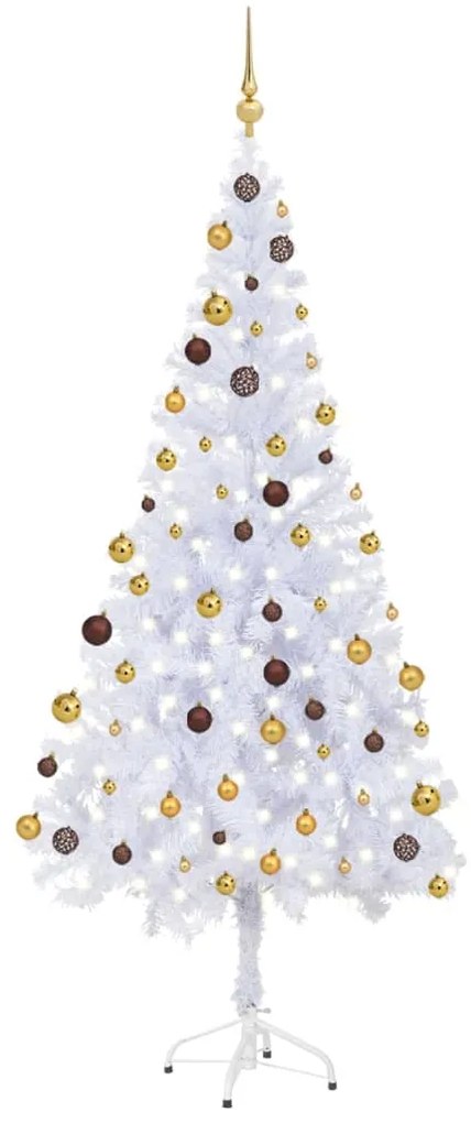 Albero di Natale Preilluminato con Palline e Rami Decorativi, Albero di Natale Preilluminato con Palline 180 cm 620 Rami II